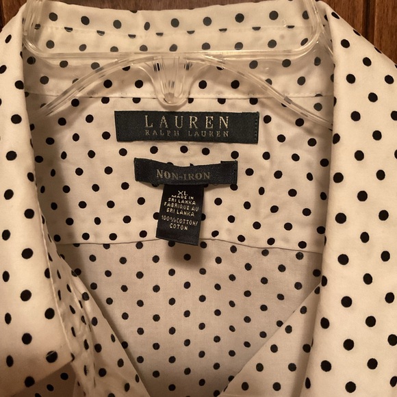 Lauren Ralph Lauren White Shirt with Black Dots - Picture 2 of 5